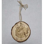 Engraved Log Slice. Your Pet As Line Art Engraved On Wood. Dog Bauble, Cat Hanging