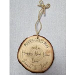Engraved Log Slice. Your Pet As Line Art Engraved On Wood. Dog Bauble, Cat Hanging