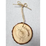 Engraved Log Slice. Your Pet As Line Art Engraved On Wood. Dog Bauble, Cat Hanging