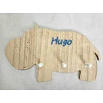 Childrens Wall Hooks. Wooden Hippo Wall Hanging With Any Name. Perfect Gift For A Safar