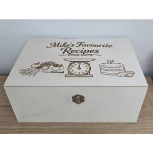 Large Wooden Recipe Box. Per..