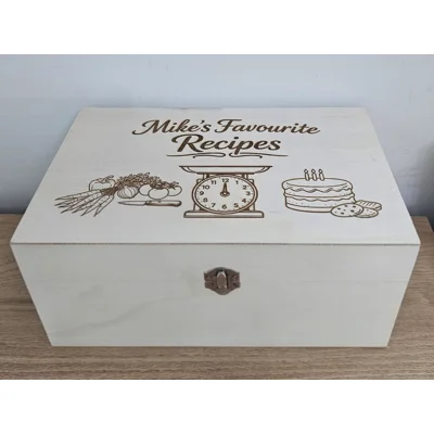 Large Wooden Recipe Box. Perfect Present