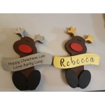 Large Wooden Reindeer Hand Painted Ornament