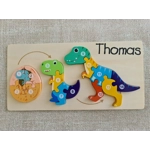 Children's Wooden Jigsaw. Dinosaur / Crocodile ECO Birthday Gift