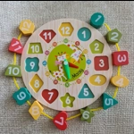 Wooden Clock. Children's Educational Gift. Kids Birthday Present
