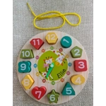 Wooden Clock. Children's Educational Gift. Kids Birthday Present