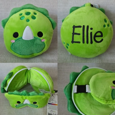 Dinosaur Childrens Eye Mask And Pillow Travel Set