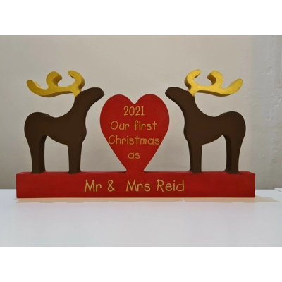 Reindeer Plaque Christmas Ornament