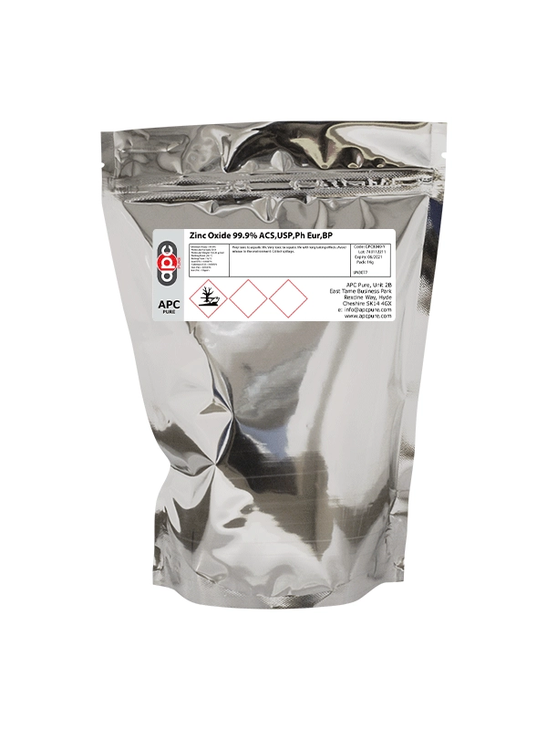 100g foil pouch Zinc Oxide 99.9% ACS,USP,Ph Eur,BP