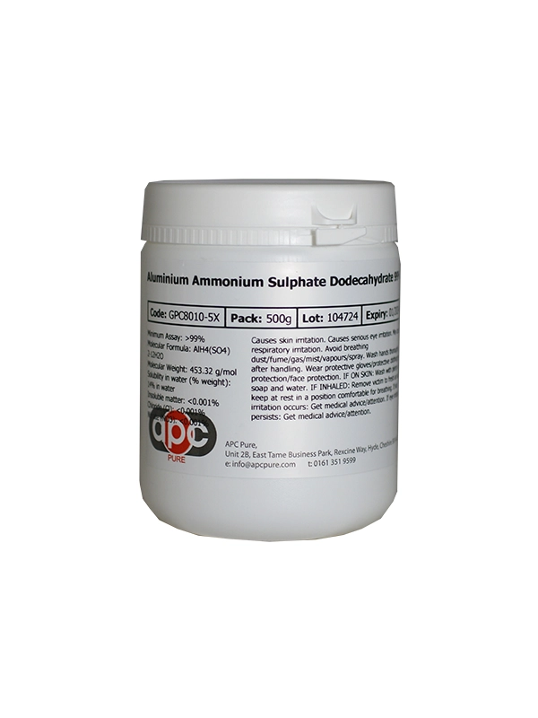 500g Aluminium Ammonium Sulphate Dodecahydrate 99%