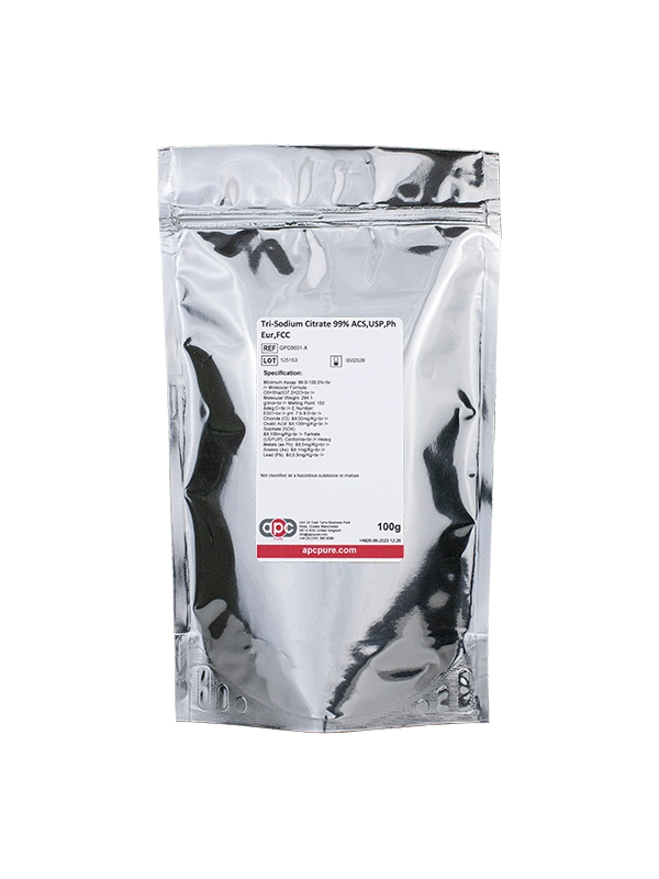 100g foil pouch Tri-Sodium Citrate 99% ACS,USP,Ph Eur,FCC