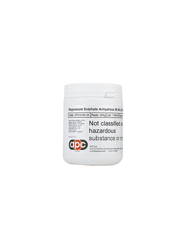 500g Magnesium Sulphate Anhydrous 98.4% (Dried)