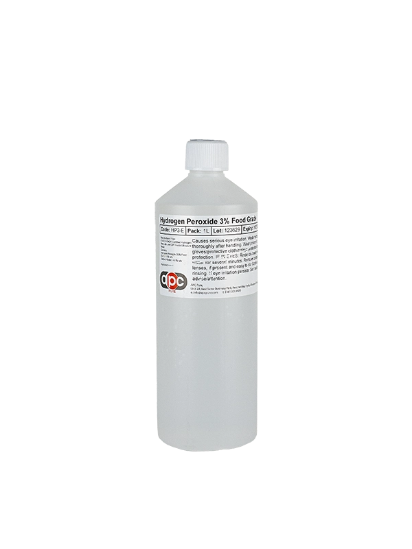 1L Hydrogen Peroxide 3% BP Food Grade (10 vols)