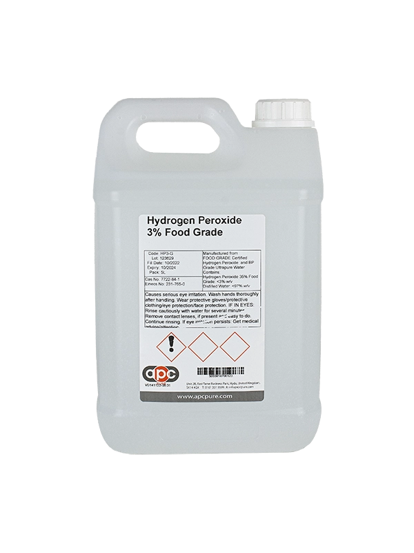 5L Hydrogen Peroxide 3% BP Food Grade (10 vols)