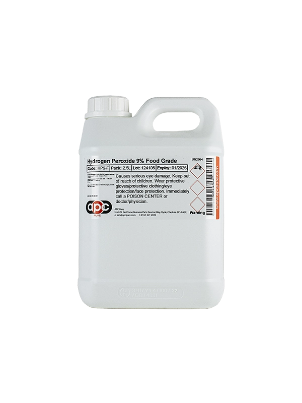 2.5L Hydrogen Peroxide 9% Food Grade (30 vols)