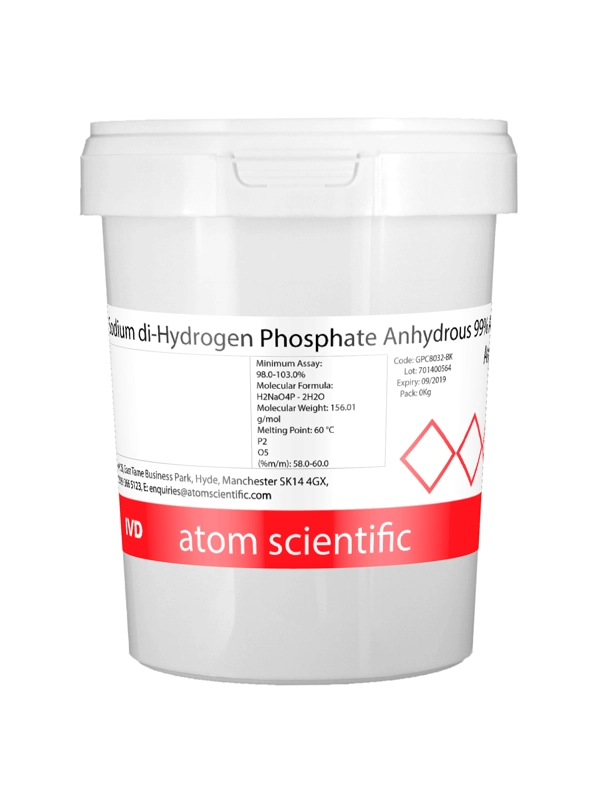 1kg Sodium di-Hydrogen Phosphate Anhydrous 99% ACS