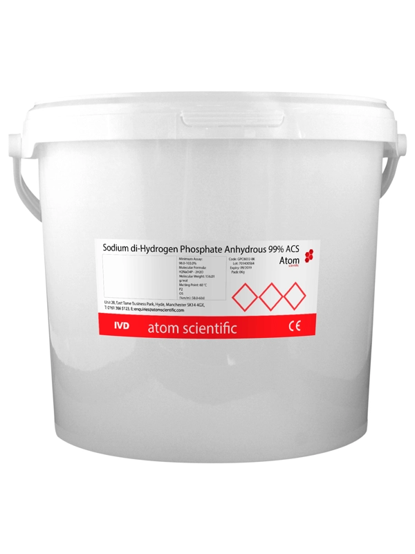 2kg Sodium di-Hydrogen Phosphate Anhydrous 99% ACS