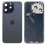 Original iPhone 15 Pro Max Glass Battery Back Cover with Flash Bracket + Wireless Charging Module