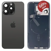 Original iPhone 15 Pro Max Glass Battery Back Cover with Flash Bracket + Wireless Charging Module