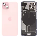 Original iPhone 15 Glass Battery Back Cover with Flash Bracket + Wireless Charging Module