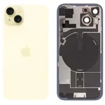 Original iPhone 15 Glass Battery Back Cover with Flash Bracket + Wireless Charging Module