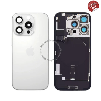 Original iPhone 16 Pro Max Back Glass With Steel Plate Wireless Flex & Flashlight Flex