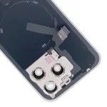 Original iPhone 15 Pro Max Glass Battery Back Cover with Flash Bracket + Wireless Charging Module