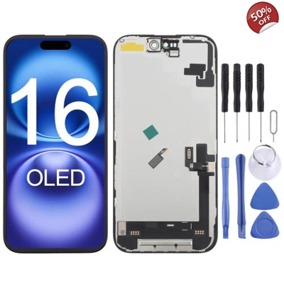 Soft OLED Display for Apple iPhone 16 - (display glass combo folder)