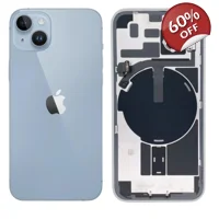 Original iPhone 14 Plus Glass Battery Back Cover with Flash Bracket + Wireless Charging Module