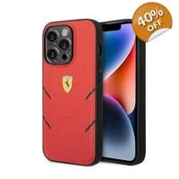 Ferrari iPhone 13 Pro Max Case [Official Licensed] Contrasted Lines Hot Stamped On A PU Leather Case