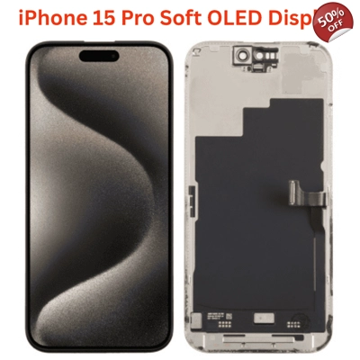 Soft OLED Display for Apple iPhone 15 Pro - (display glass combo folder)