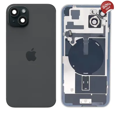 Original iPhone 15 Plus Glass Battery Back Cover with Flash Bracket + Wireless Charging Module