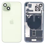 Original iPhone 15 Plus Glass Battery Back Cover with Flash Bracket + Wireless Charging Module