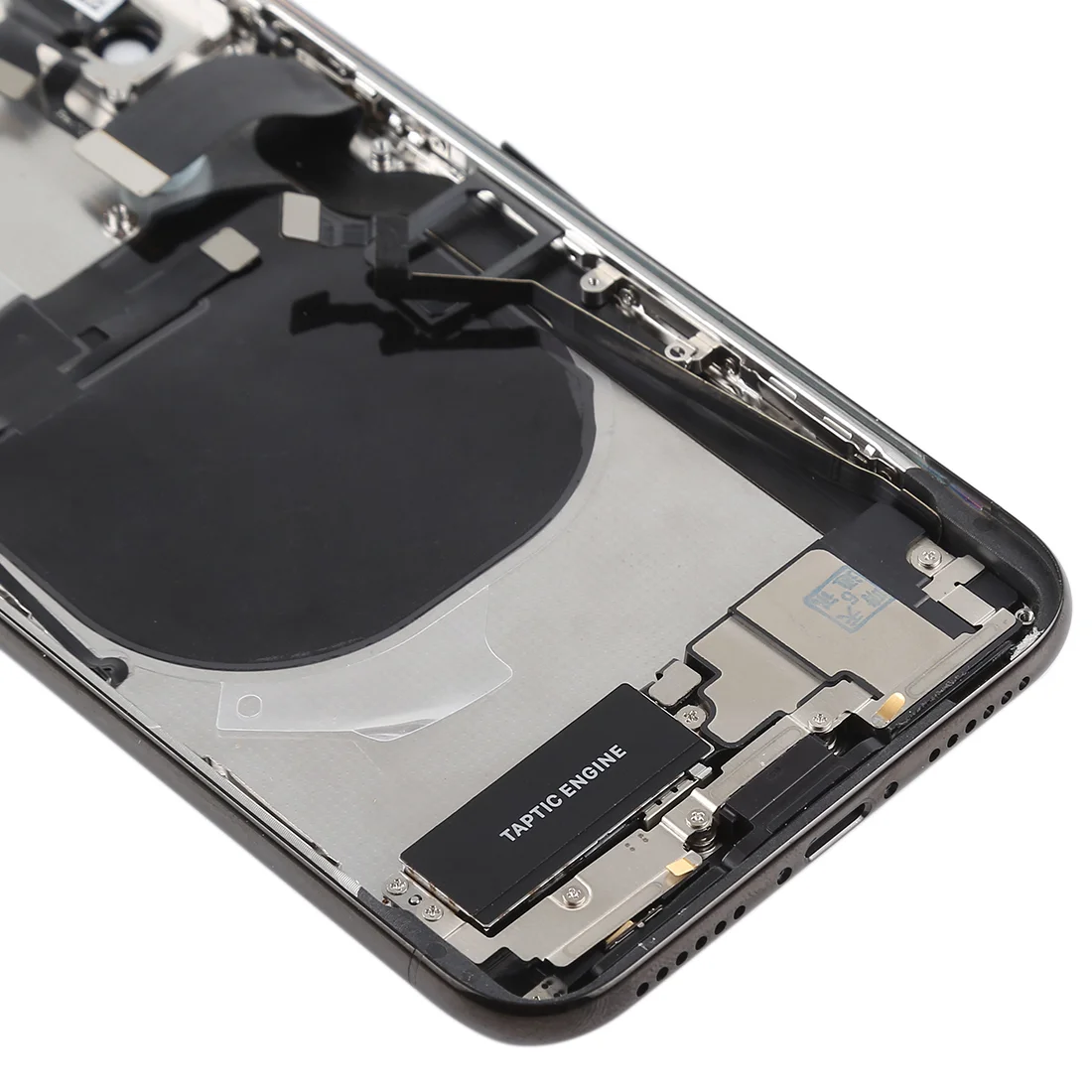 Original Full Body Housing for iPhone X (with Side Keys & Speaker Ringer Buzzer & Motor & Camera Lens & Card Tray & Power Button + Volume Button + Charging Port + Signal Flex Cable & Wireless Charging Module) by Appleproductsfix.com