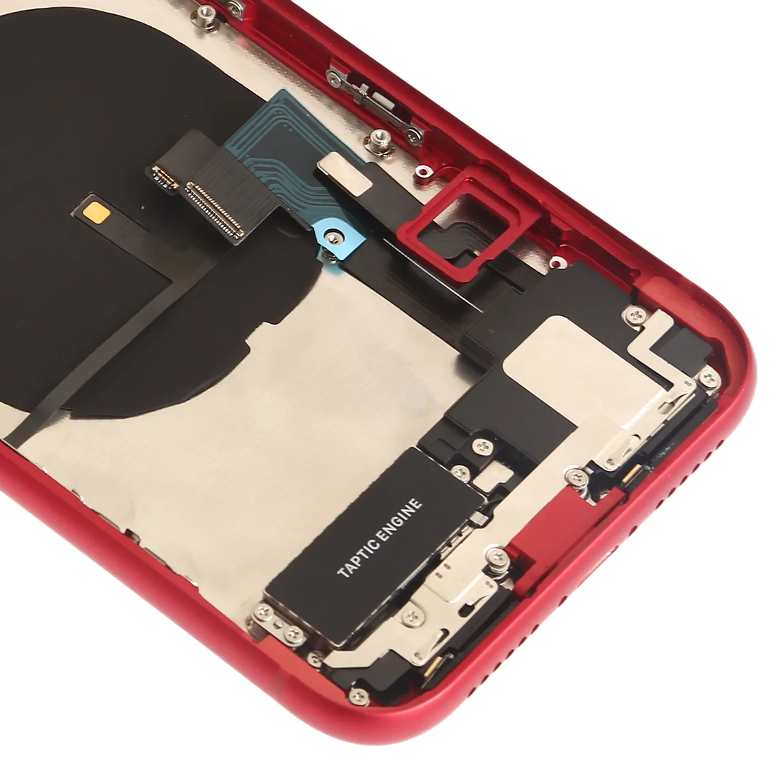 Original Full Body Housing for iPhone XR (with Side Keys & Speaker Ringer Buzzer & Motor & Camera Lens & Card Tray & Power Button + Volume Button + Charging Port + Signal Flex Cable & Wireless Charging Module) by Appleproductsfix.com