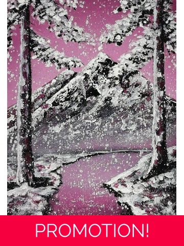 Burgundy Winter, Original Acrylic Painting