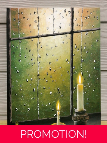 Rain And Candles, Original Acrylic Painting