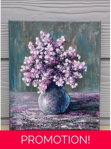 Pink Lilac, Original Acrylic Painting