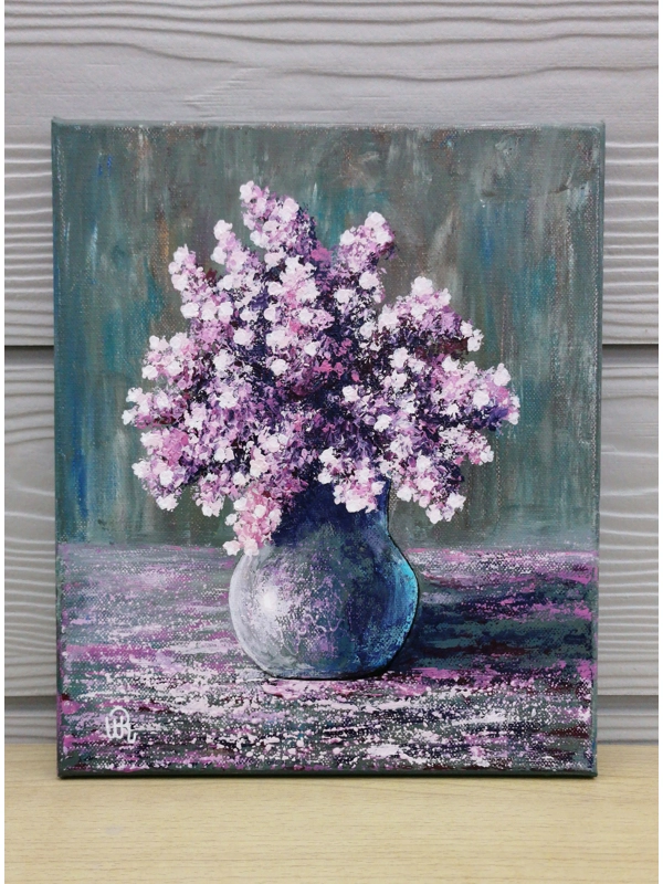 Pink Lilac, Original Acrylic Painting