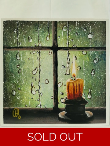 Old Candle, Original Acrylic Painting