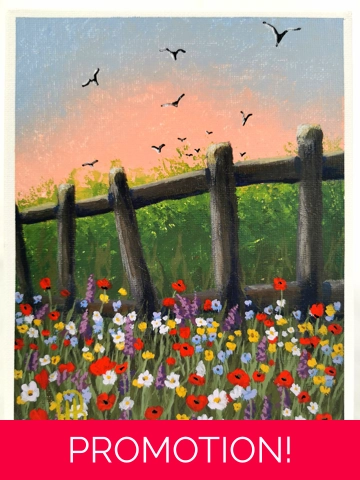 Rural Sunset, Original Acrylic Painting