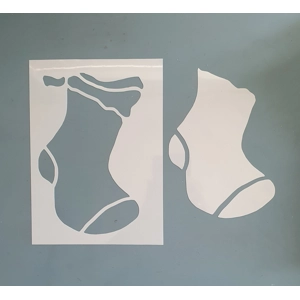 Christmas Sock – A5 Mylar Mask & Stencil Set by AngieD Christmas Sock – A5 Mylar Mask & Stencil Set by AngieD