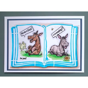 Cheeky Giggles – Funny Handmade Donkey Greeting Card by AngieD