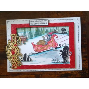 Doofus Delivers Christmas Cheer – Handmade Christmas Greeting Card by AngieD