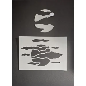 Full Moon & Wispy Clouds A5 Mylar Stencil, Gothic Halloween Craft