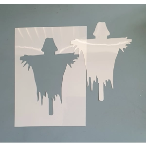 Haunted Scarecrow Mask & Stencil Set – A5 Mylar Stencil by AngieD Haunted Scarecrow Mask & Stencil Set – A5 Mylar Stencil by AngieD