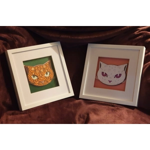 Layered Mandala Cat in Box Frame