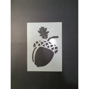 Acorn With Leaf Stencil