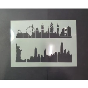 Skylines - London to New York Stencil