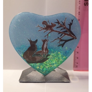 The Foxes & The Squirrel Resin Heart